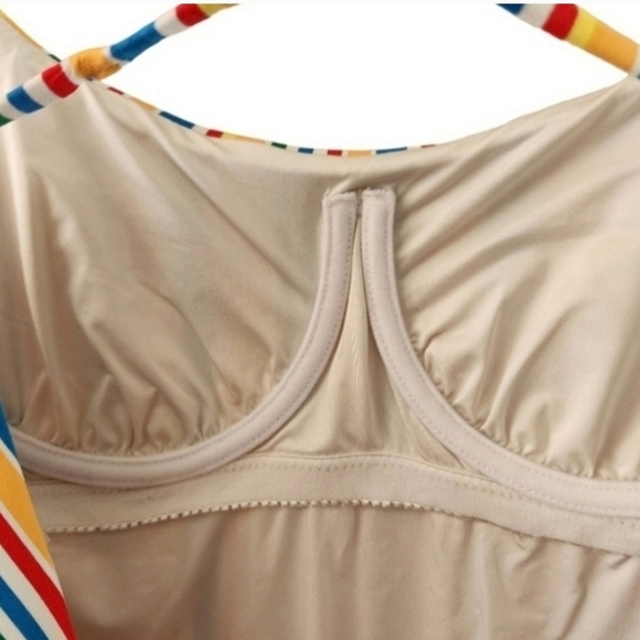 Onia Gabriella Swimsuit Womens Size Small One Peace Rainbow Striped High Cut - Picture 10 of 12